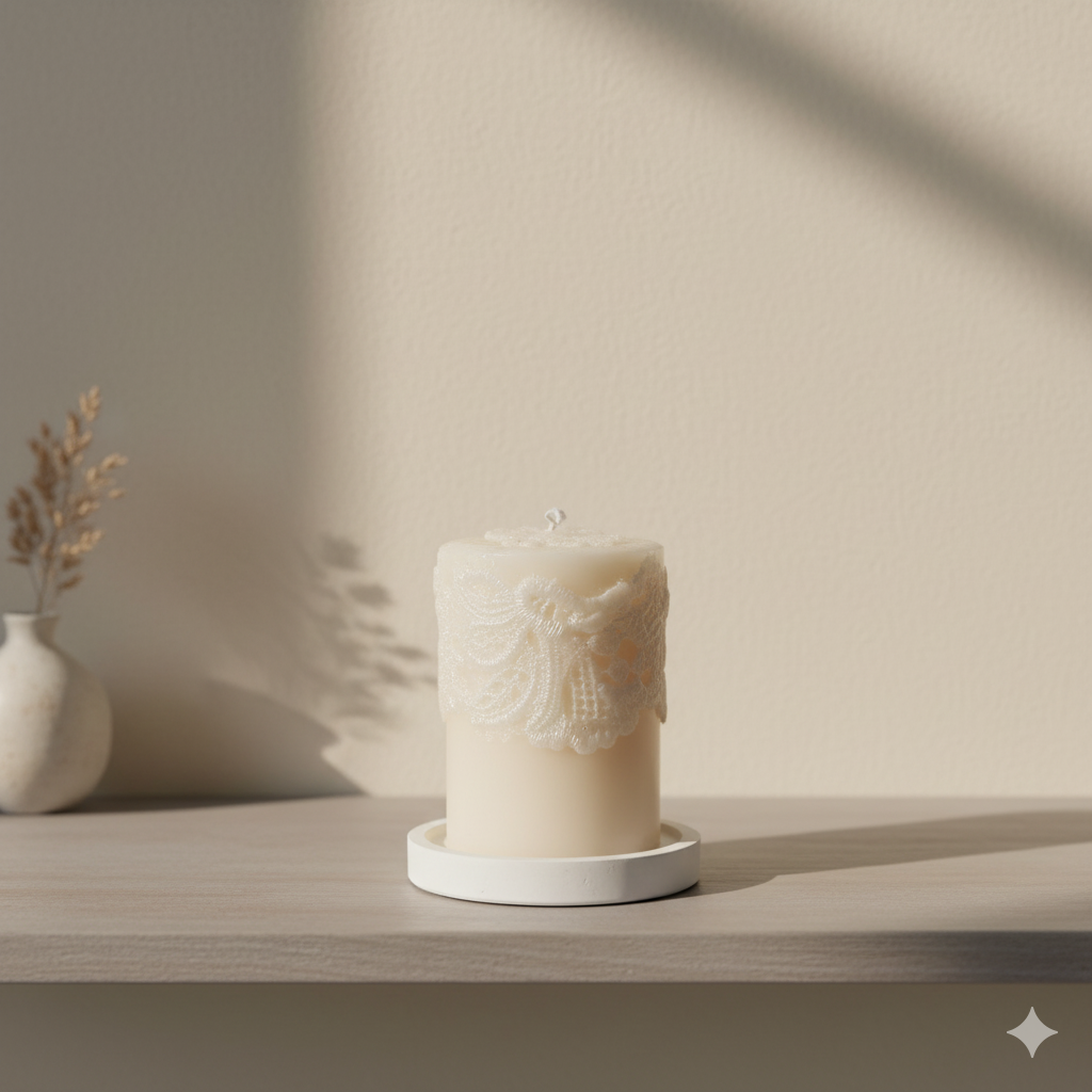 "Lace Pillar" Candle