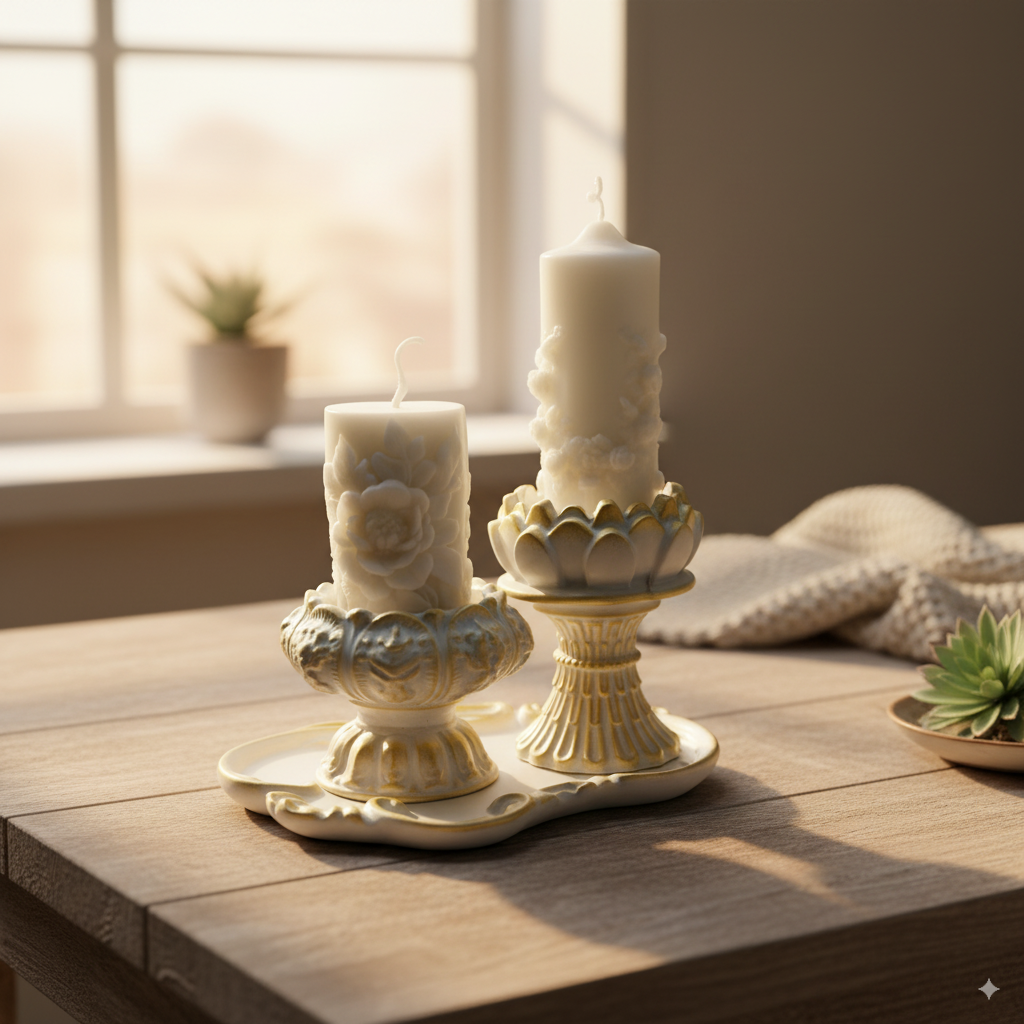 "Golden Morning" Candle and decor set